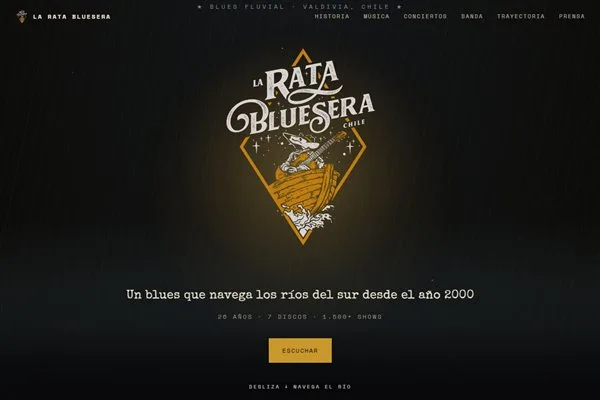 Diseño de sitio web para La Rata Bluesera, banda de blues de Valdivia